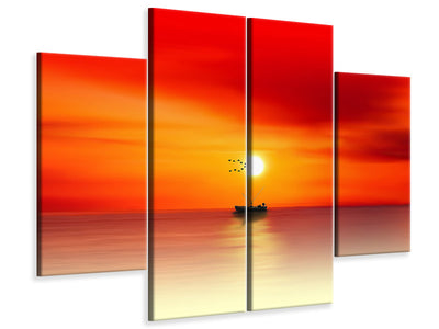 4-piece-canvas-print-a-fisherman-in-the-sunset