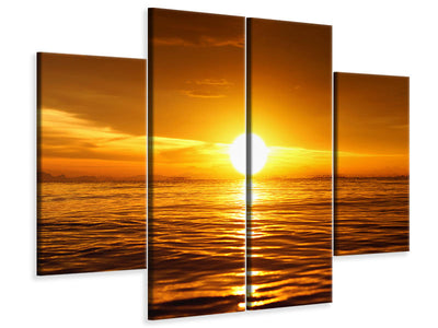 4-piece-canvas-print-glowing-sunset-on-the-water
