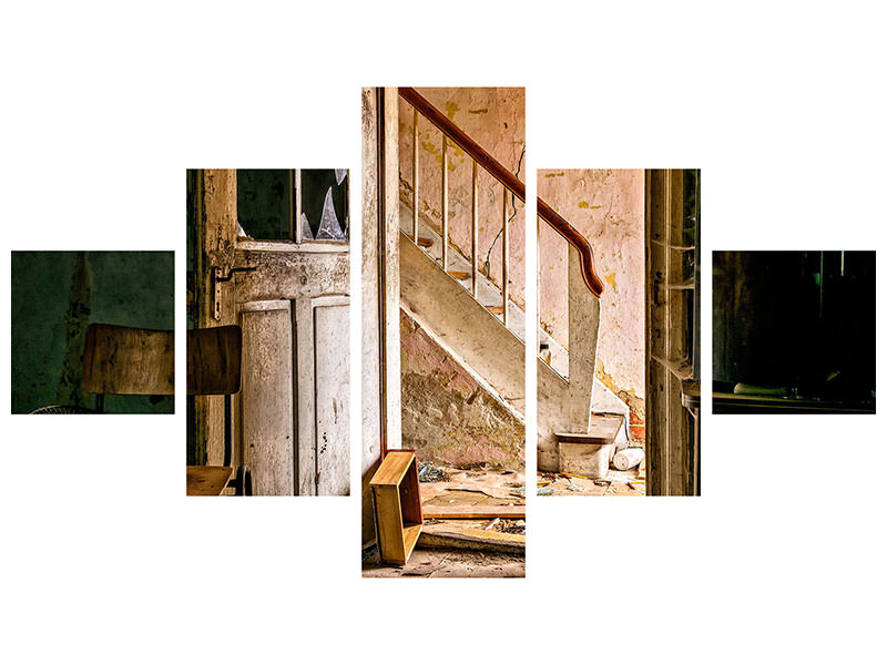 5-piece-canvas-print-crumbled-stairs
