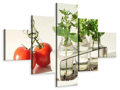 5-piece-canvas-print-tomatoes-and-herbs