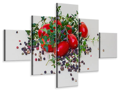 5-piece-canvas-print-tomatoes-and-thyme