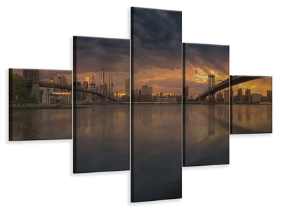 5-piece-canvas-print-between-bridges