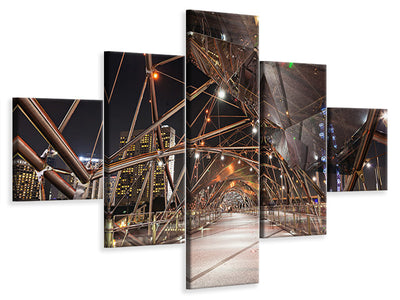 5-piece-canvas-print-bridge-lights