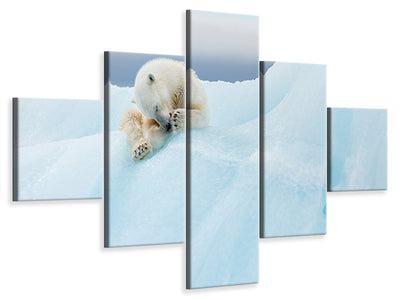 5-piece-canvas-print-polar-bear-grooming