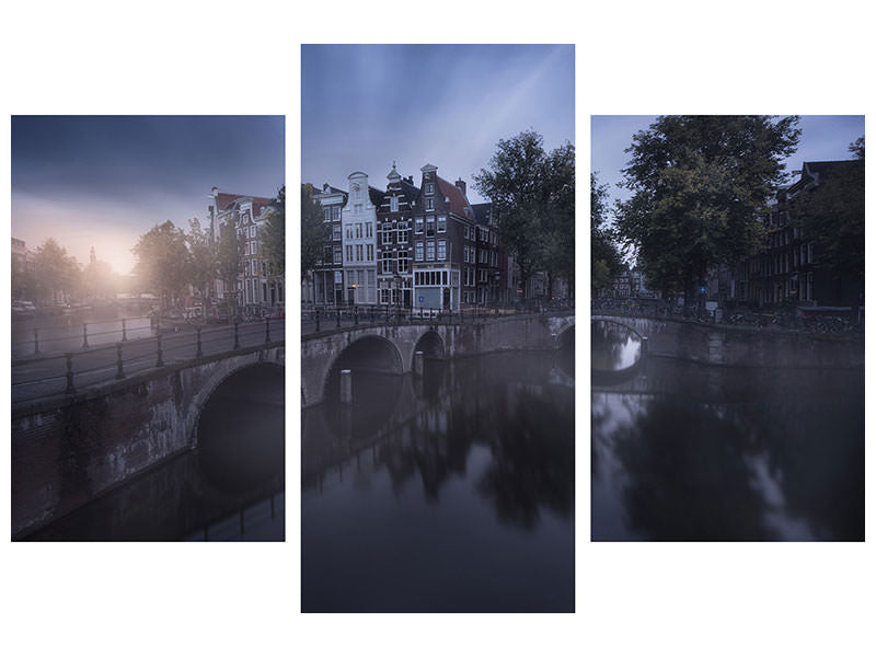 modern-3-piece-canvas-print-amsterdam-morning-ii