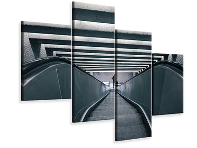 modern-4-piece-canvas-print-escalator-downhill