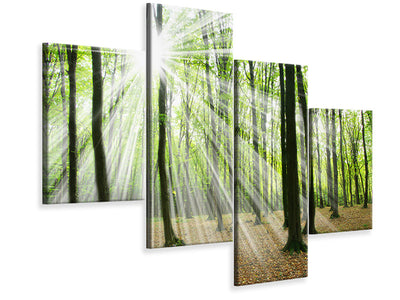 modern-4-piece-canvas-print-magic-light-in-the-trees