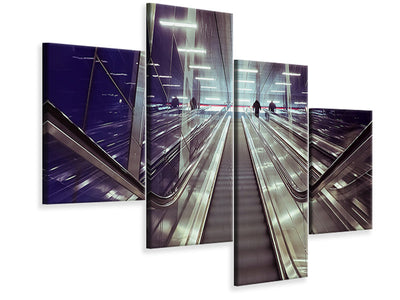 modern-4-piece-canvas-print-modern-escalators