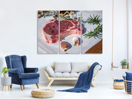 3-piece-canvas-print-raw-veal-cutlet