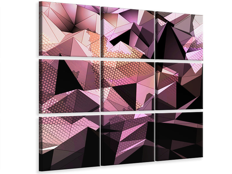 4-piece-canvas-print-3d-crystal-structure