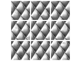 4-piece-canvas-print-3d-lozenges-silver-grey