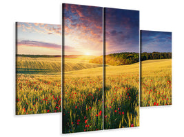 4-piece-canvas-print-a-flower-field-at-sunrise