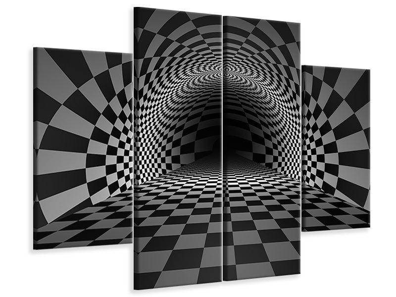 4-piece-canvas-print-abstract-chessboard