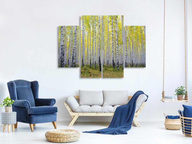 4-piece-canvas-print-autumnal-birch-forest