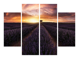 4-piece-canvas-print-lavender-sunset
