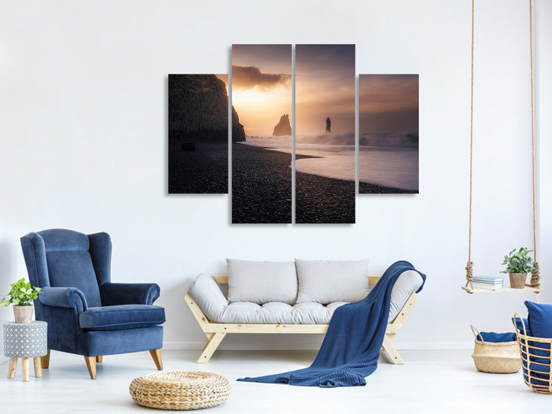 4-piece-canvas-print-reynisfjara-sunrise