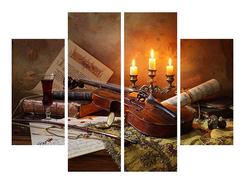4-piece-canvas-print-still-life-with-violin-and-candles