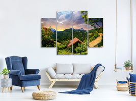 4-piece-canvas-print-swiss-mountains-in-summer