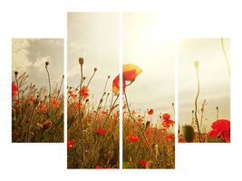 4-piece-canvas-print-the-poppy-field-at-sunrise