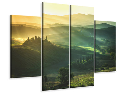 4-piece-canvas-print-tuscany-val-dorcia-sunrise