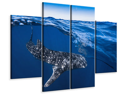 4-piece-canvas-print-whale-shark-on-split-level