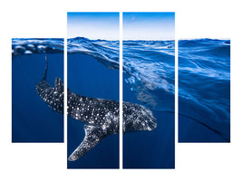 4-piece-canvas-print-whale-shark-on-split-level
