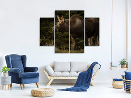 4-piece-canvas-print-young-moose-on-the-loose