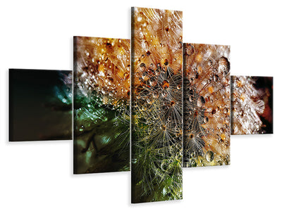 5-piece-canvas-print-dandelion-in-the-morning-dew