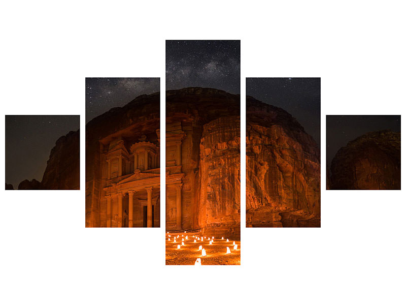 5-piece-canvas-print-petra-by-night