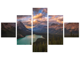 5-piece-canvas-print-peyto-lake-at-dusk