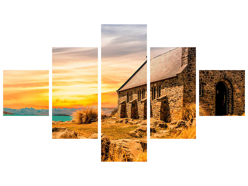 5-piece-canvas-print-the-little-church