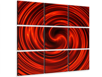 4-piece-canvas-print-abstract-red-whirl