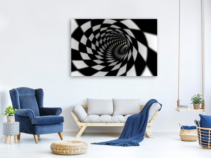 panoramic-canvas-print-abstract-tunnel-black-white