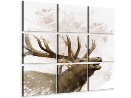 4-piece-canvas-print-elk-painting