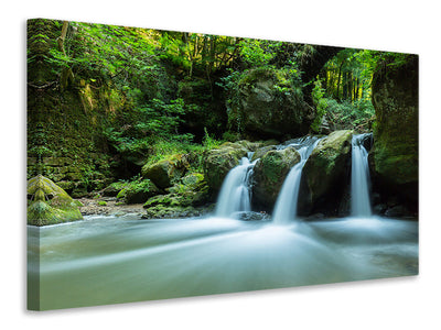 modern-4-piece-canvas-print-falling-water-in-the-wood