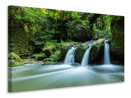 panoramic-3-piece-canvas-print-falling-water-in-the-wood