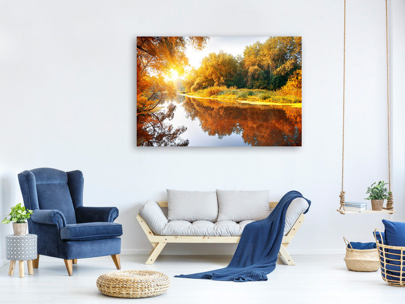 5-piece-canvas-print-forest-reflection-in-water