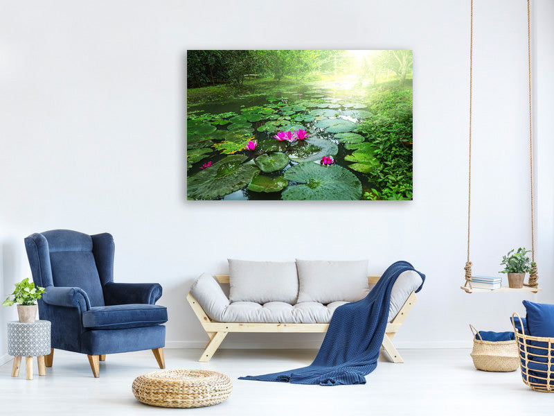 5-piece-canvas-print-garden-pond