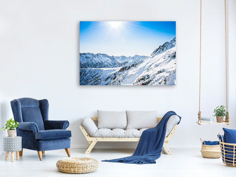 5-piece-canvas-print-mountain-panorama-in-snow