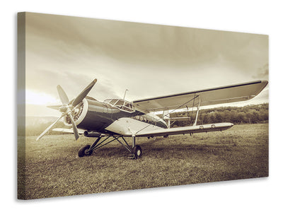 3-piece-canvas-print-nostalgic-aircraft-in-retro-style