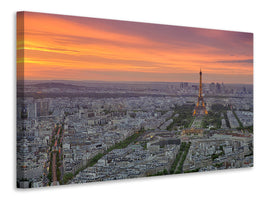panoramic-canvas-print-paris-skyline-at-sunset
