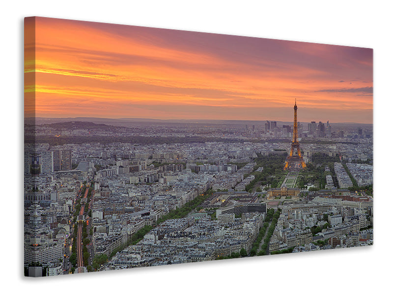 5-piece-canvas-print-paris-skyline-at-sunset