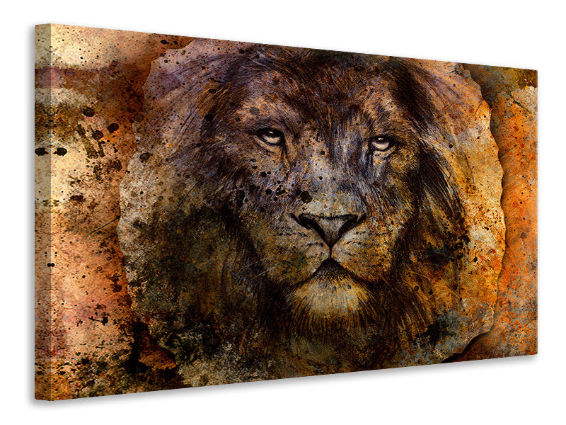 3-piece-canvas-print-portrait-of-a-lion-ii