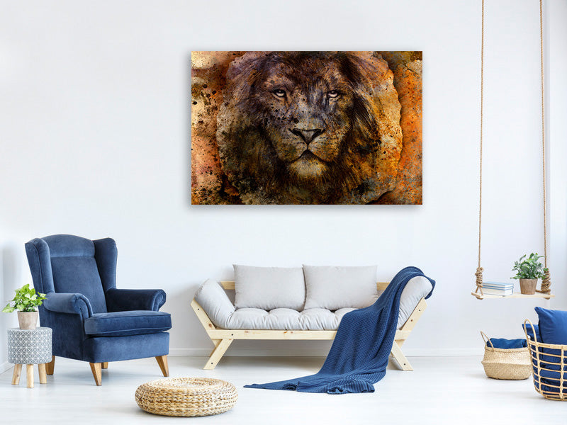 3-piece-canvas-print-portrait-of-a-lion-ii