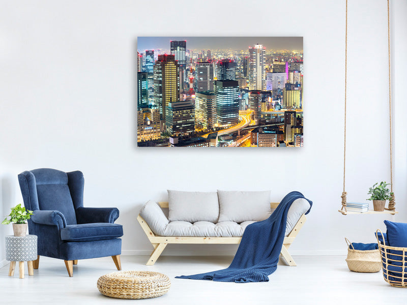 panoramic-canvas-print-skyline-osaka-in-sea-of-lights
