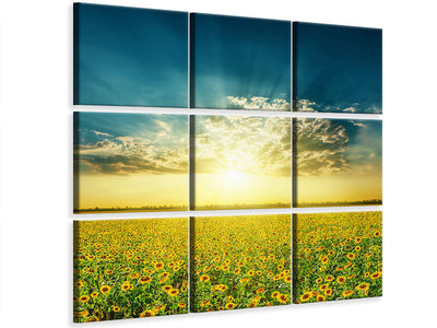4-piece-canvas-print-sunflowers-in-the-evening-sun