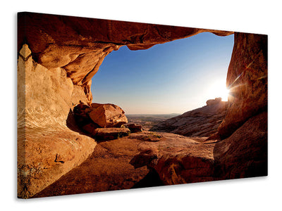 panoramic-3-piece-canvas-print-sunset-in-front-of-the-cave