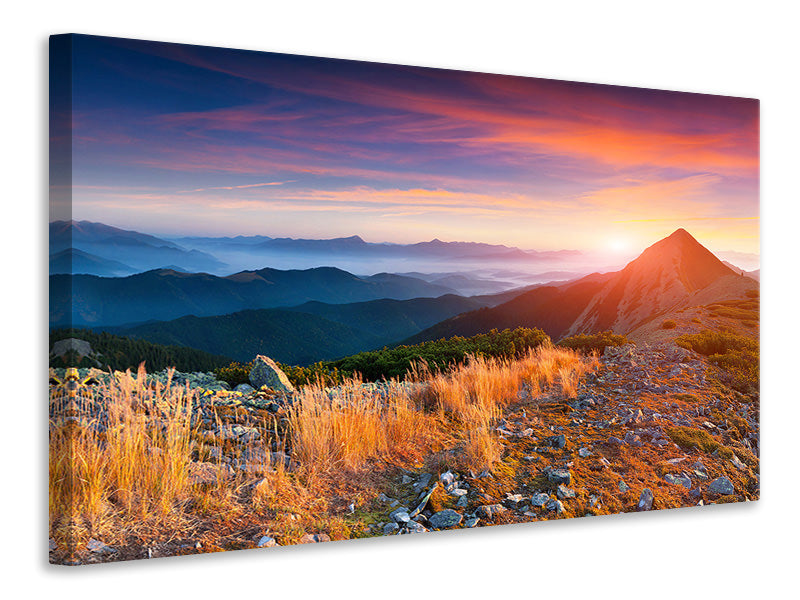 panoramic-3-piece-canvas-print-sunset-in-the-alps
