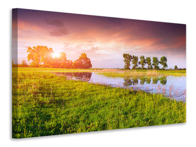 5-piece-canvas-print-sunset-on-lake