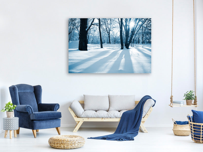 4-piece-canvas-print-the-forest-without-tracks-in-the-snow